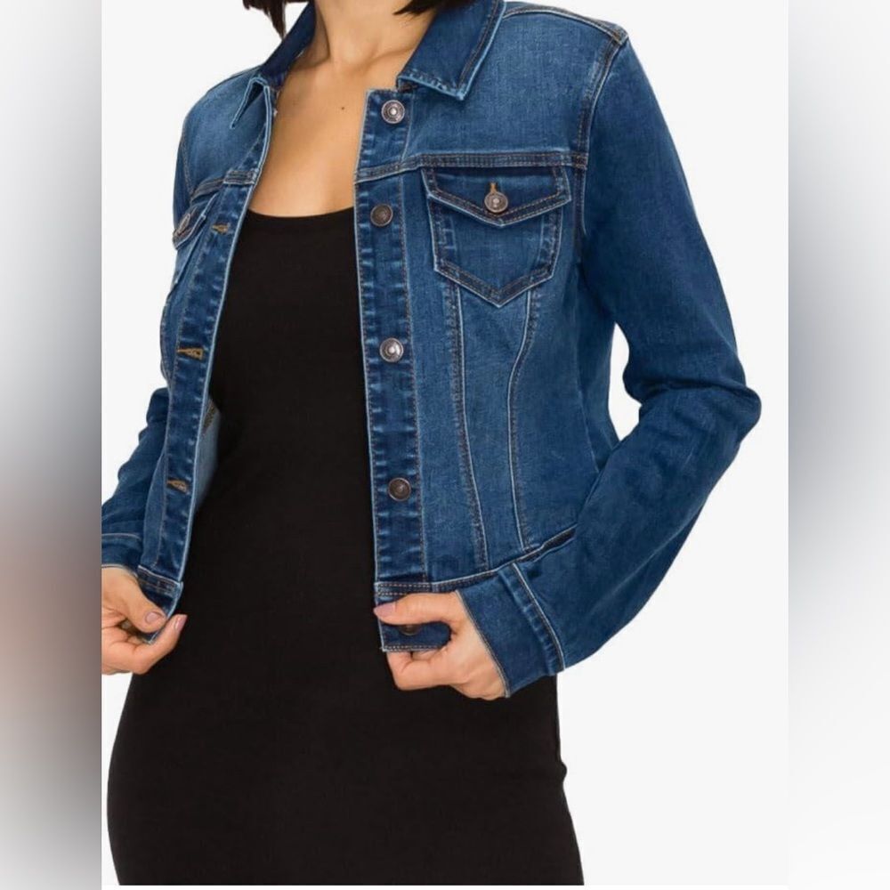 Wax Jean Women's Basic Button Down Denim Jean Jac… - image 1